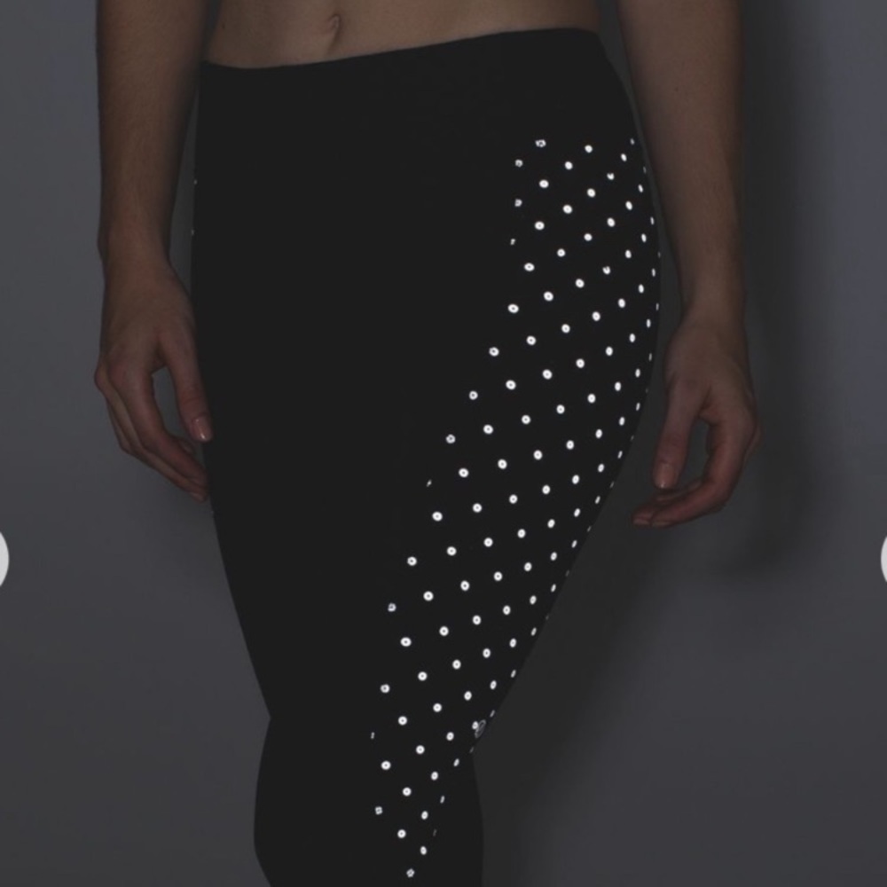 Lululemon Black Athletic Capris with Mesh Inserts - Picture 2 of 9